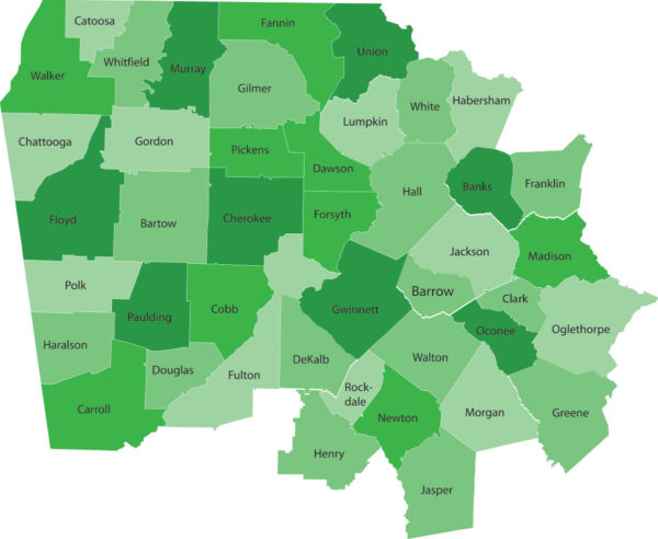 Areas Served County Map